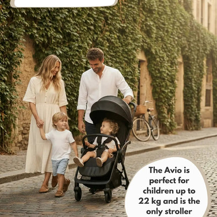 Venture Avio Compact Travel Baby Stroller - Black