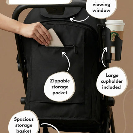 Venture Avio Compact Travel Baby Stroller - Black