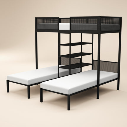 Axton Metal Triple Bunk Bed Black