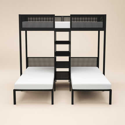 Axton Metal Triple Bunk Bed Black