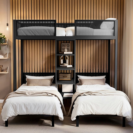 Axton Metal Triple Bunk Bed Black