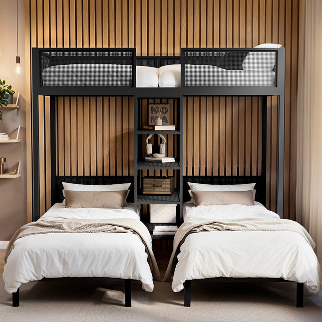 Axton Metal Triple Bunk Bed Black