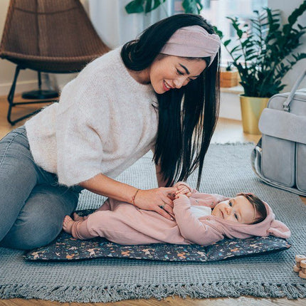 Baby Travel Crib Changing Bag - Vegan Leather Whisper Grey - POD ®