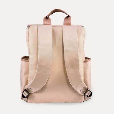 Rear image of the backpack showing the adjustable straps and the top grab handle.