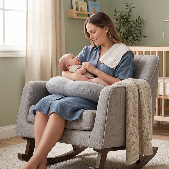 Bristam Nursery Rocking Chair - Grey & Walnut