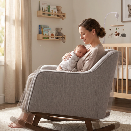 Bristam Nursery Rocking Chair - Grey & Walnut