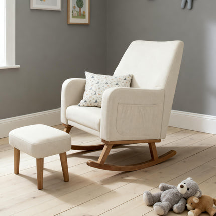 Callie Nursing Chair with Stool - Ivory