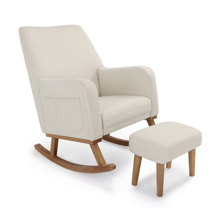 Callie Nursing Chair with Stool - Ivory