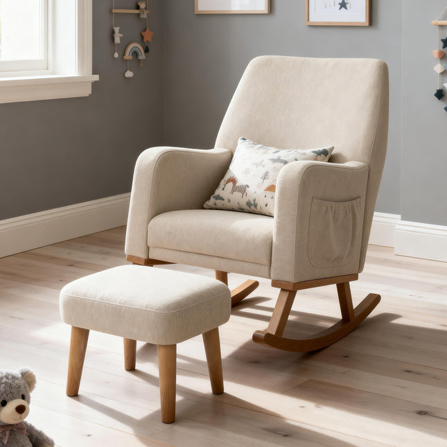 Callie Nursing Chair with Stool - Oatmeal