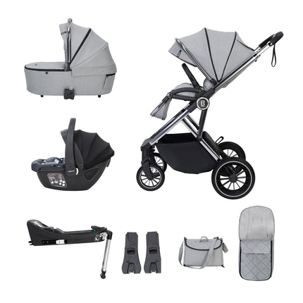Chia Travel System with Coco Car Seat + Base - Pearl Grey