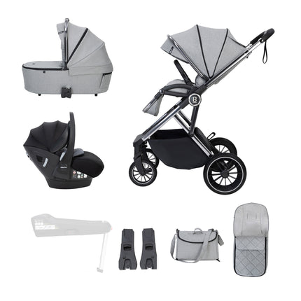 Chia Travel System with Pecan Car Seat - Pearl Grey