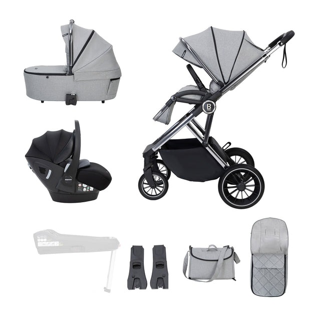 Chia Travel System with Pecan Car Seat - Pearl Grey