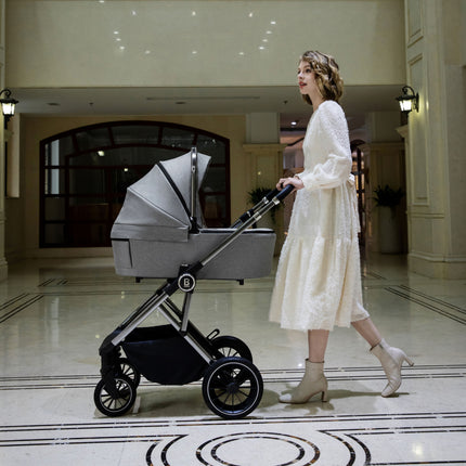 Chia Travel System with Pecan Car Seat - Pearl Grey