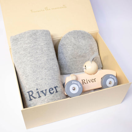 CLASSIC CASHMERE RACING CAR SET - BUNNY