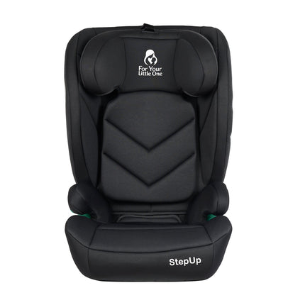 For Your Little One Stepup I-Size Belted 2/3 Car Seat Booster Seat - Midnight Black (4-12 Years)