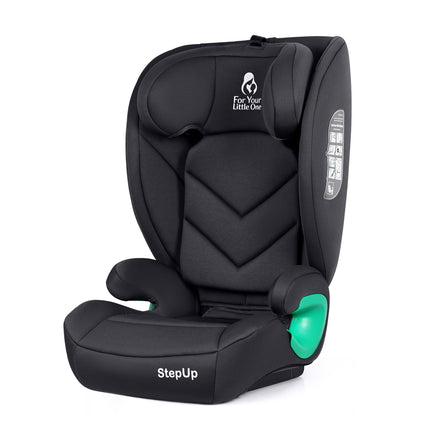 For Your Little One Stepup I-Size Belted 2/3 Car Seat Booster Seat - Midnight Black (4-12 Years)