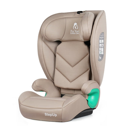 For Your Little One Stepup I-Size Belted 2/3 Car Seat Booster Seat - Latte Beige (4-12 Years)