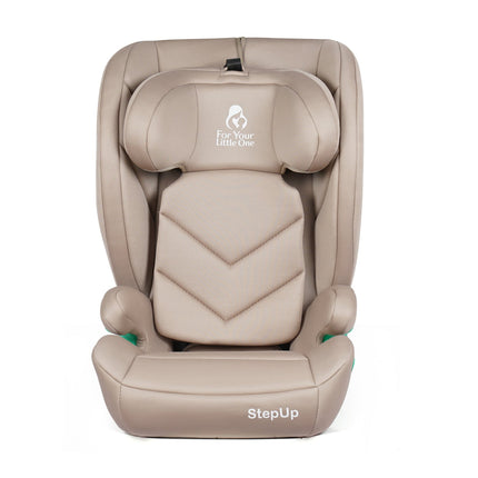 For Your Little One Stepup I-Size Belted 2/3 Car Seat Booster Seat - Latte Beige (4-12 Years)