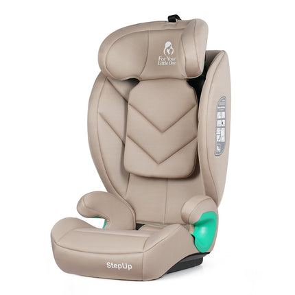 For Your Little One Stepup I-Size Belted 2/3 Car Seat Booster Seat - Latte Beige (4-12 Years)