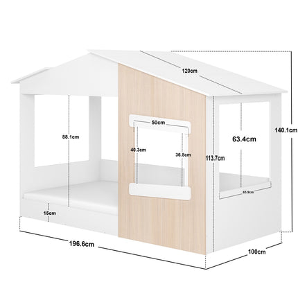 Dreamland House Bed White & Oak