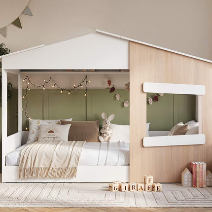 Dreamland House Bed White & Oak