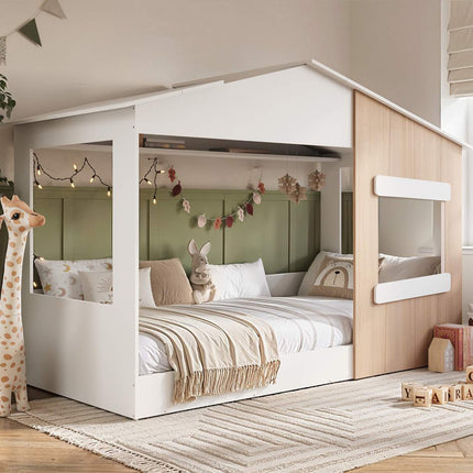 Dreamland House Bed White & Oak