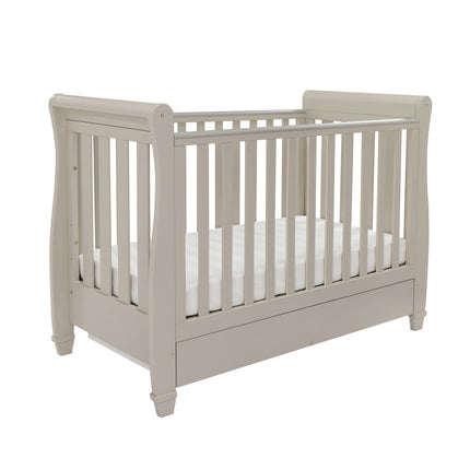 Eva Sleigh Cot Bed with Drawer - Cashmere