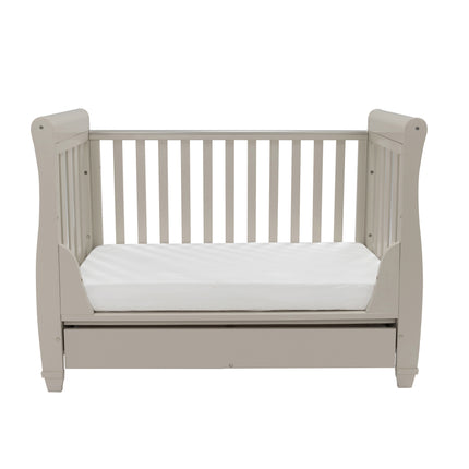Eva Sleigh Cot Bed with Drawer - Cashmere