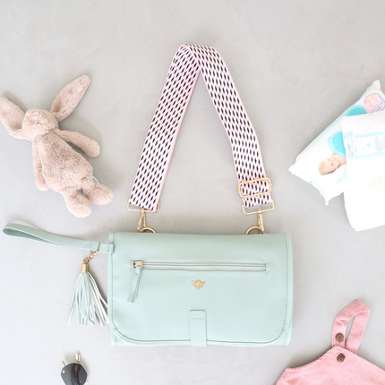 Vegan Leather Nappy Change Clutch Bag - Seaspray