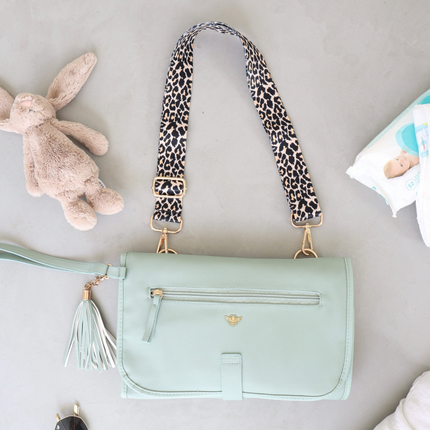 Vegan Leather Nappy Change Clutch Bag - Seaspray