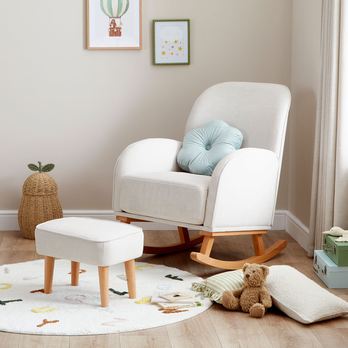 Freya Nursing Chair with Stool - Cream