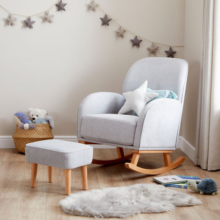 Freya Nursing Chair with Stool - Grey