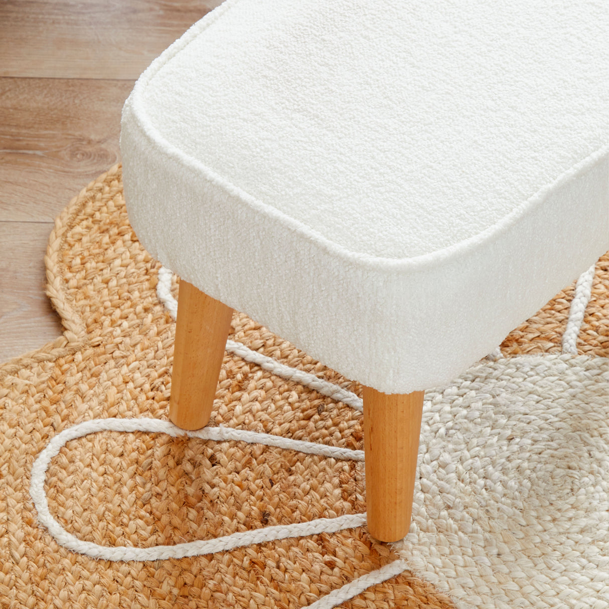 Freya Nursing Chair with Stool - Bouclé