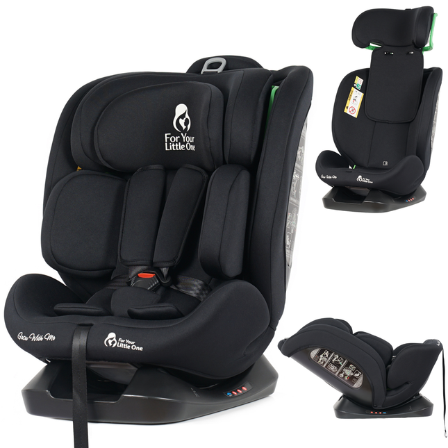 For Your Little One GrowWithMe 0/1/2/3 i-Size Car Seat - Midnight Black (Birth-12 Years)