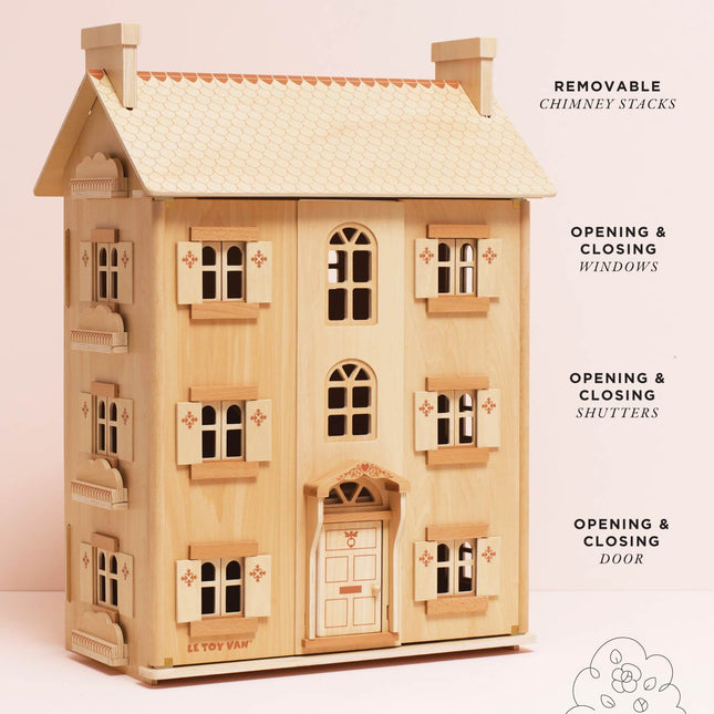 The Grand Natural Wood Dolls House