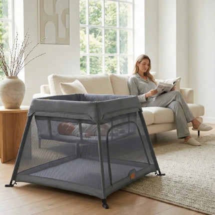 Airpod 3 Travel Cot Includes Newborn Insert - Light Grey