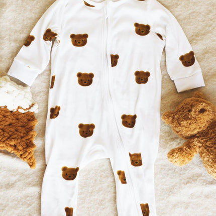 Dreamy Bear Bamboo & Organic Cotton Zip Sleepsuit One Piece