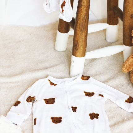 Dreamy Bear Bamboo & Organic Cotton Zip Sleepsuit One Piece