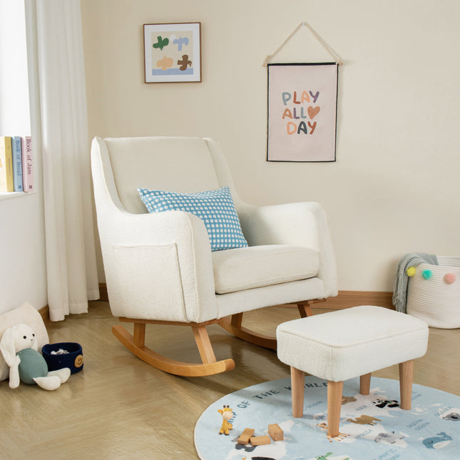 Ida Nursing Chair with Stool - Boucle