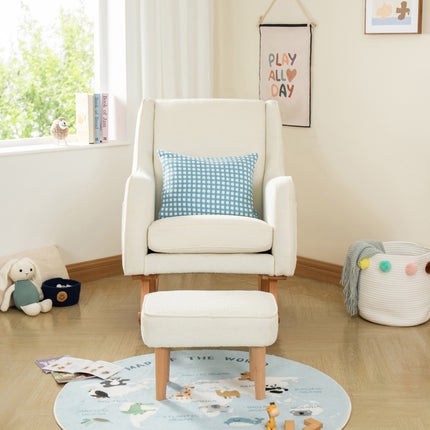 Ida Nursing Chair with Stool - Boucle