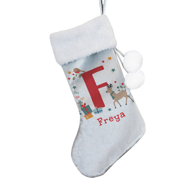 Reindeer Initial Christmas Stocking - Personalised