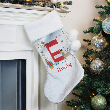 Reindeer Initial Christmas Stocking - Personalised