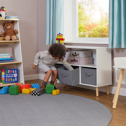 Kids Storage Shelf with Fabric Storage Bins