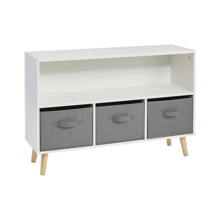 Kids Storage Shelf with Fabric Storage Bins