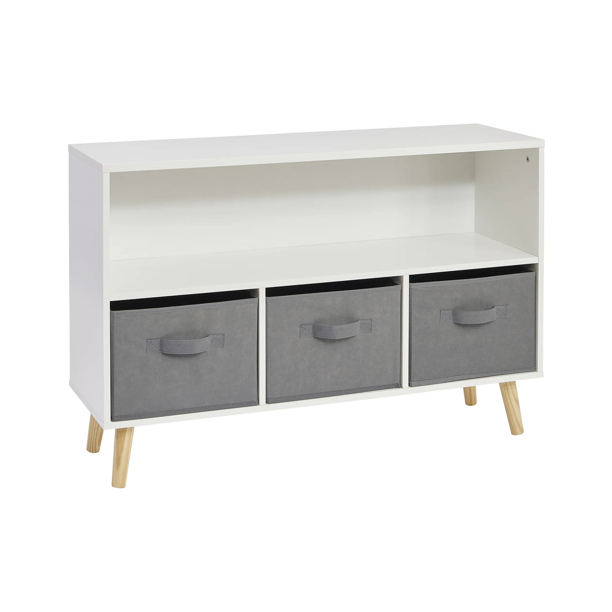 Kids Storage Shelf with Fabric Storage Bins