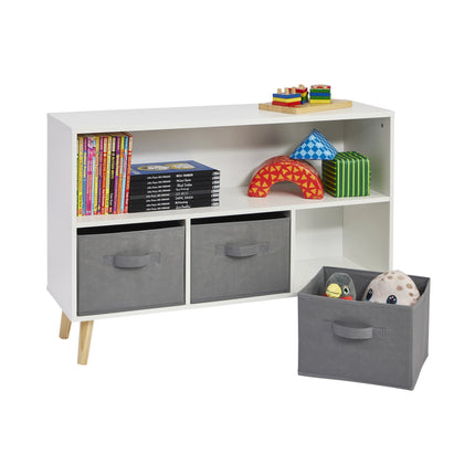 Kids Storage Shelf with Fabric Storage Bins