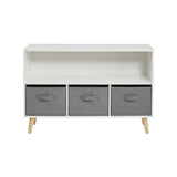 Kids Storage Shelf with Fabric Storage Bins