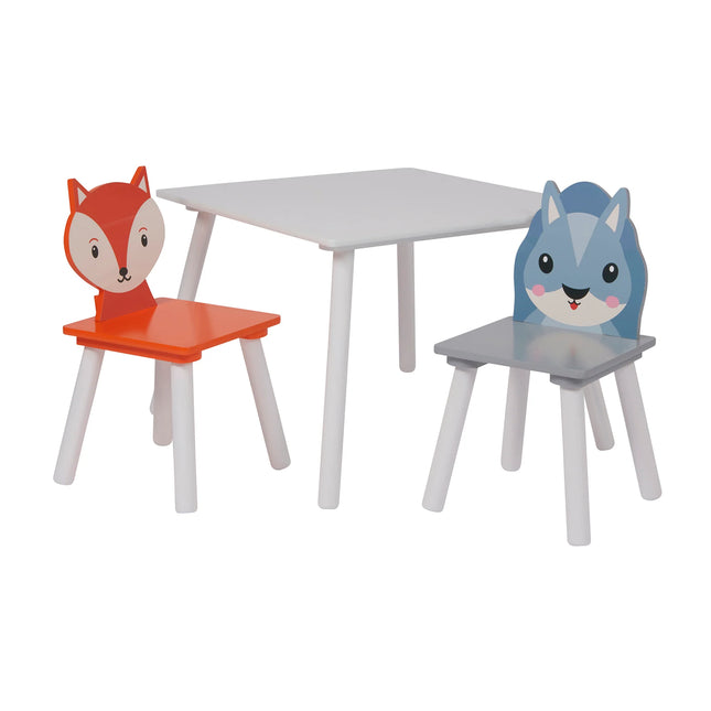 Country Animals Table & Chairs - Fox & Squirrel