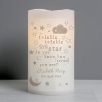 Twinkle Twinkle - Personalised Baby Nightlight Candle