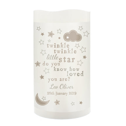 Twinkle Twinkle - Personalised Baby Nightlight Candle